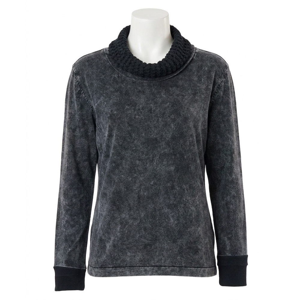 NEW ANGEL APPAREL cowl neck sweater in charcoal